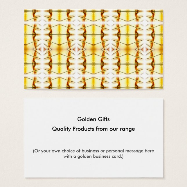 Cartes De Visite Golden Bling. (Devant & derrière)