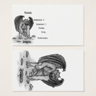 Cartes De Visite Golem Gargoyle, Design noir et blanc