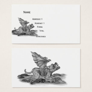 Cartes De Visite Golem Gargoyle, Design noir et blanc