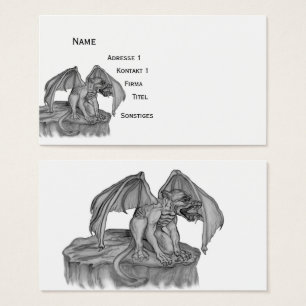 Cartes De Visite Golem Gargoyle, Design noir et blanc