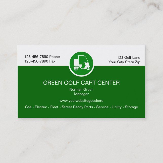 Cartes de visite Golf (Devant)
