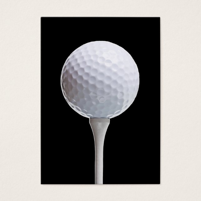 Cartes De Visite Golf Ball & Tee on Black - Modèle Customisé (Devant)