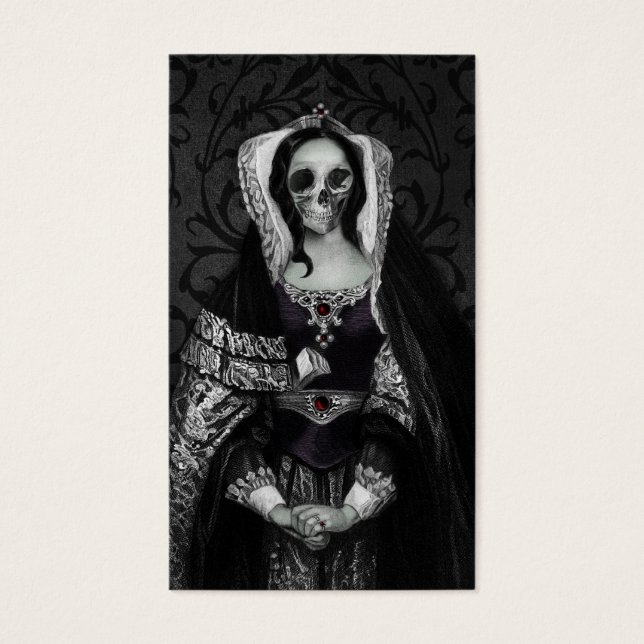 Cartes De Visite Gothique Dame de crâne (Devant)