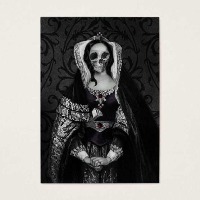 Cartes De Visite Gothique Dame de crâne (Devant)