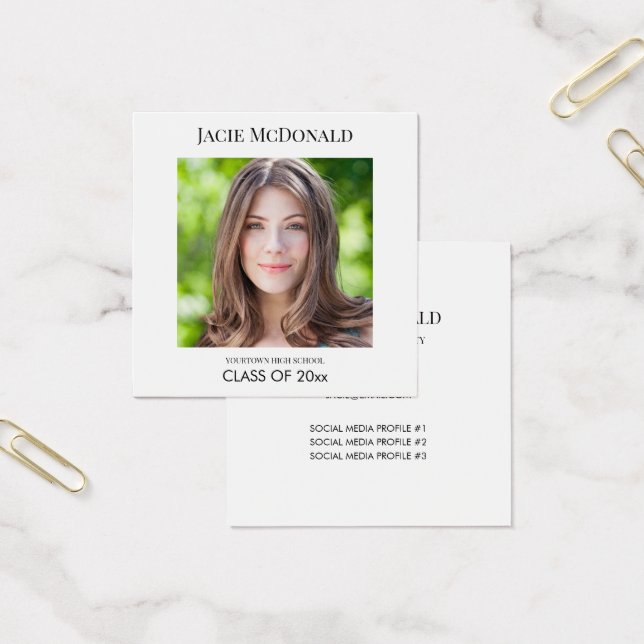 Cartes De Visite Graduation Insérer un profil photo blanc (Bureau)