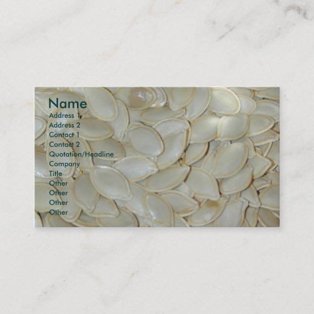 Cartes de visite Graine de courge (Devant)