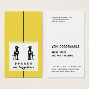Cartes De Visite Grand Danois base jaune