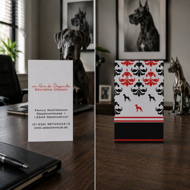 Cartes De Visite Grand Danois damassé (Créateur téléchargé)