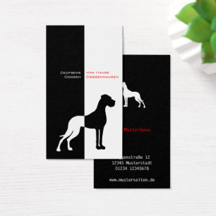Cartes De Visite Grand Danois Rouge Noir Blanc