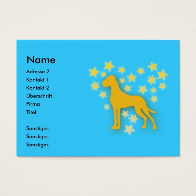 Cartes De Visite Grand Danois Starheart (Devant)