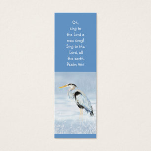 Cartes De Visite Grand Héron Bleu Écriture Oiseau Bible Signet