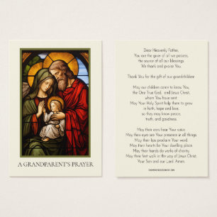 Cartes De Visite Grand-parents Prière Vitrail Religieux