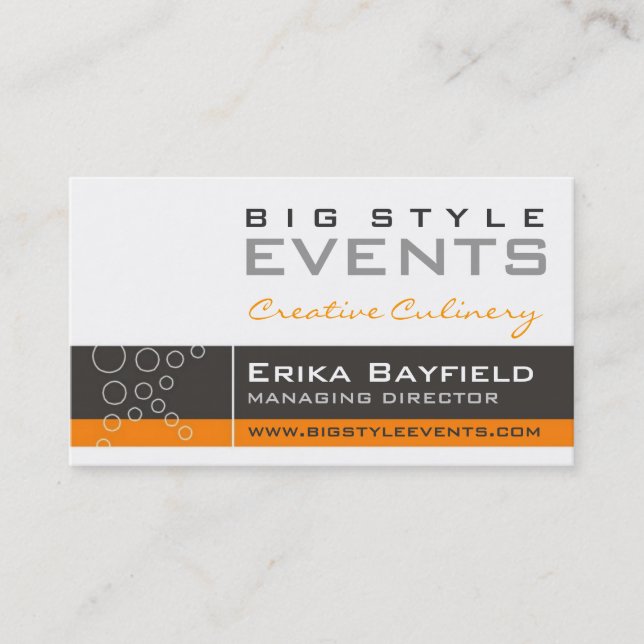 cartes de visite > grand style [orange : charbon (Devant)
