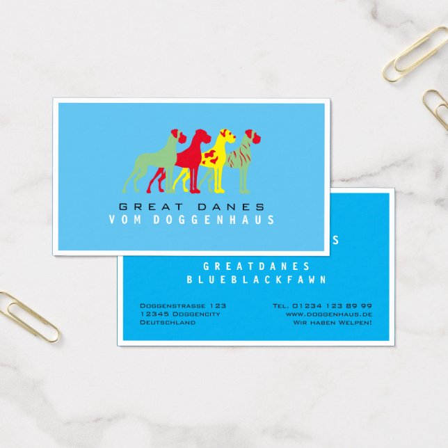 Cartes De Visite Grande Dane pure (Bureau)