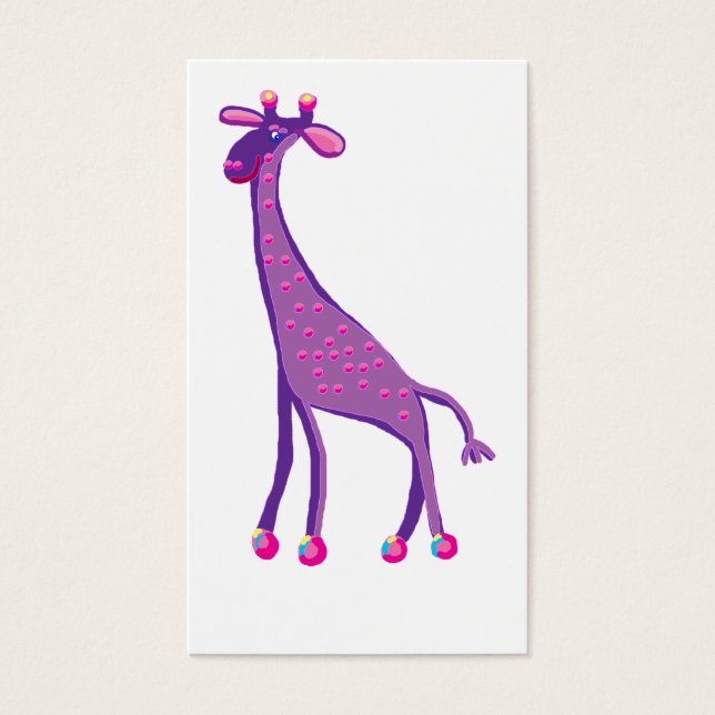 Cartes De Visite Grande girafe rose (Devant)