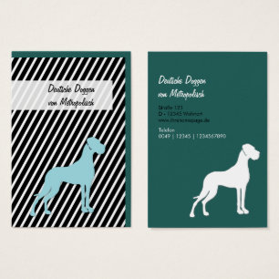 Cartes De Visite Grands Danois bleus blancs