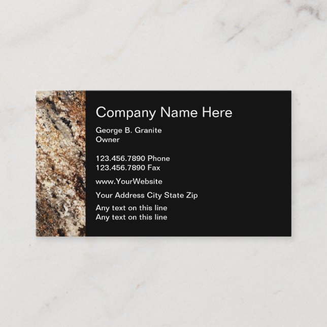 Cartes de visite Granite Construction (Devant)
