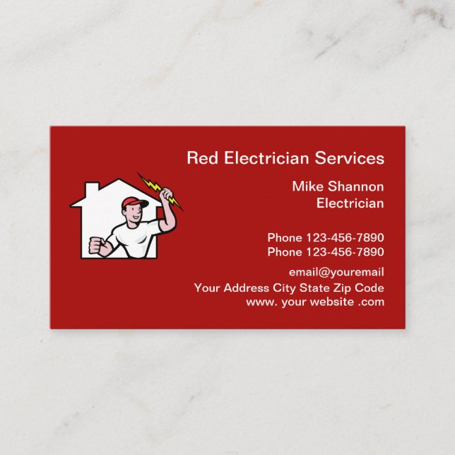 Cartes de visite graphiques avec logo d'électricie (Devant)