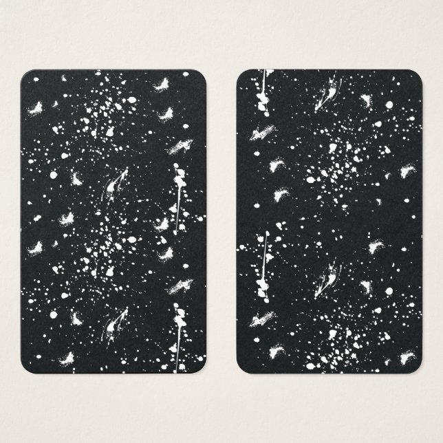 Cartes De Visite Graphisme de tache de peinture blanche Tache d'enc (Devant & derrière)