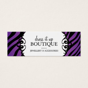 Cartes De Visite Gras Zebra Print Jewelry Designer Hang Tags