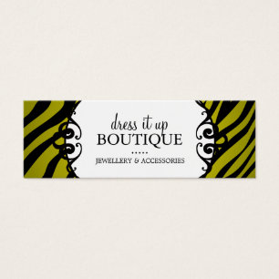 Cartes De Visite Gras Zebra Print Jewelry Designer Hang Tags