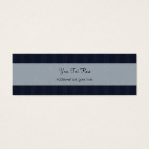 Cartes De Visite Gray and Navy Floral Wisps & Stripes avec Monogram