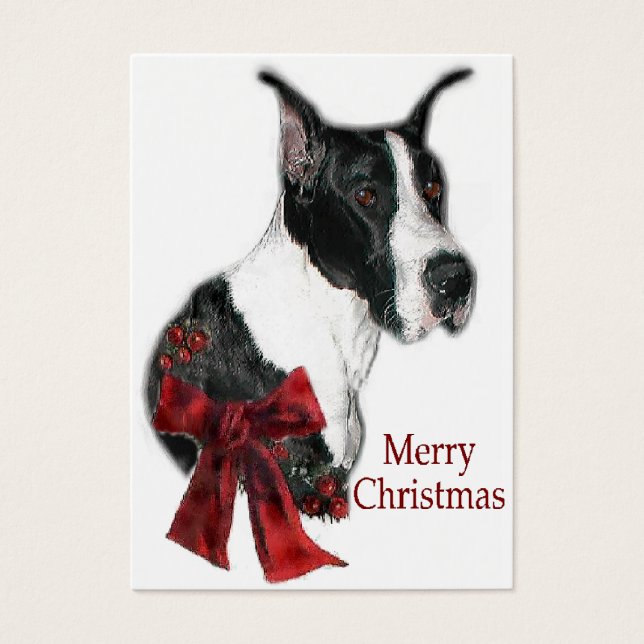 Cartes De Visite Great Dane Mantle Cadeaux de Noël (Devant)