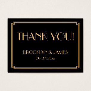 Cartes De Visite Great Gatsby Art Deco Black Wedding Favor Tags