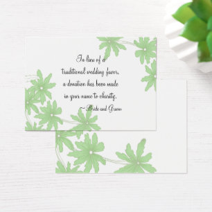 Cartes De Visite Green Daisies Mariage Charity Favoriser Card