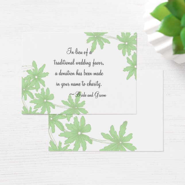 Cartes De Visite Green Daisies Mariage Charity Favoriser Card (Bureau)