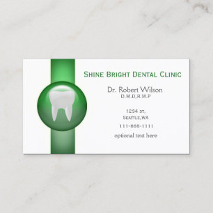 Cartes de visite Green Dental avec carte de rendez