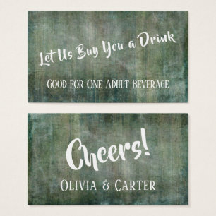 Cartes De Visite Green Distressed Wood Rustic Vintage Boissons Bill