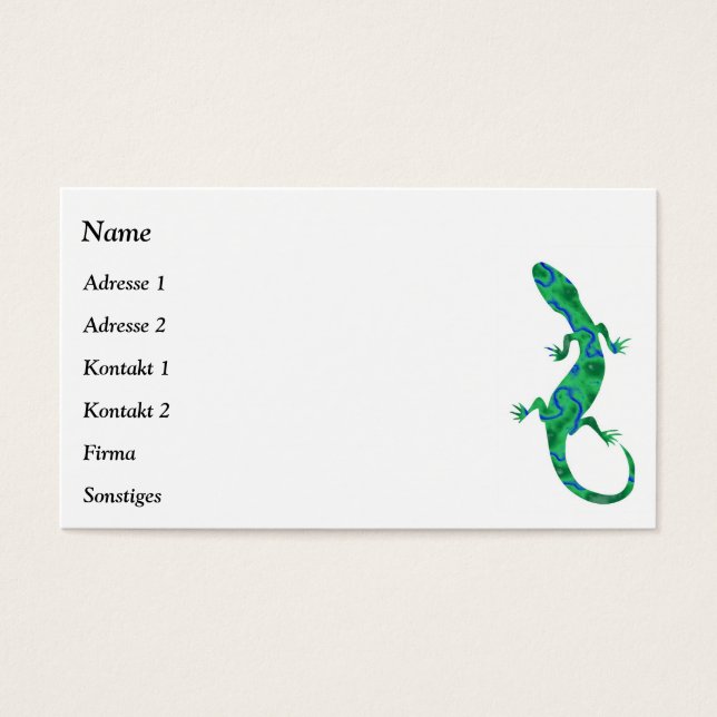 Cartes de visite Green Gecko (Devant)
