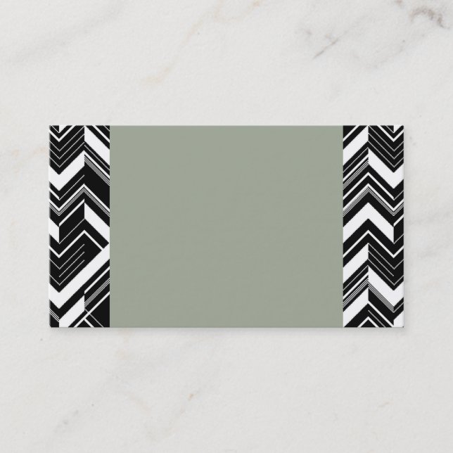 Cartes de visite Green/Grey Chevron (Devant)