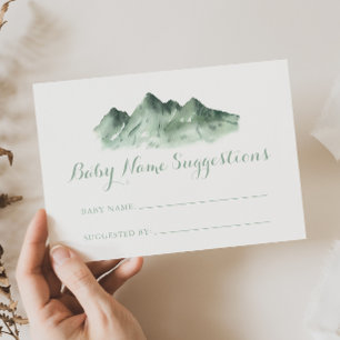 Cartes De Visite Green Mountain Country Baby Name Suggestions Card
