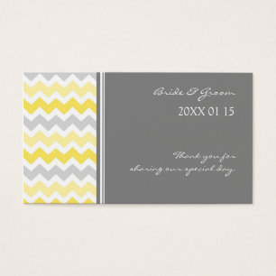 Cartes De Visite Grey Jaune Chevron Wedding Favor Tags