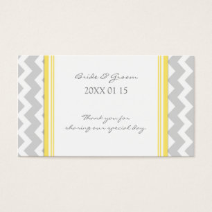 Cartes De Visite Grey Jaune Chevron Wedding Favor Tags
