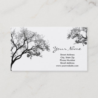 Cartes de visite gris d'arbres
