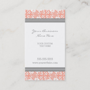 Cartes de visite gris de corail élégants de