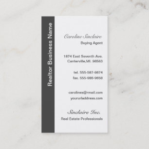 Cartes de visite gris frais d'agent immobilier