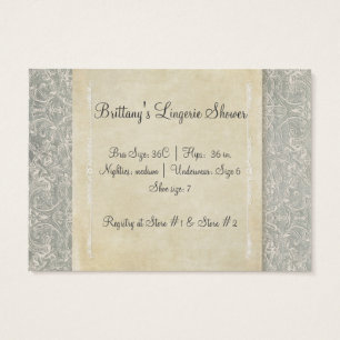 Cartes De Visite Gris Vintage français Régence Dentelle Mariages