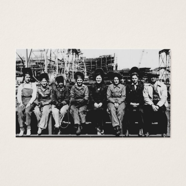 Cartes De Visite Groupe de femmes soudeuses pendant la Seconde Guer (Devant)