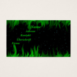 Cartes De Visite Grüner Flammen am Sternenhimmel