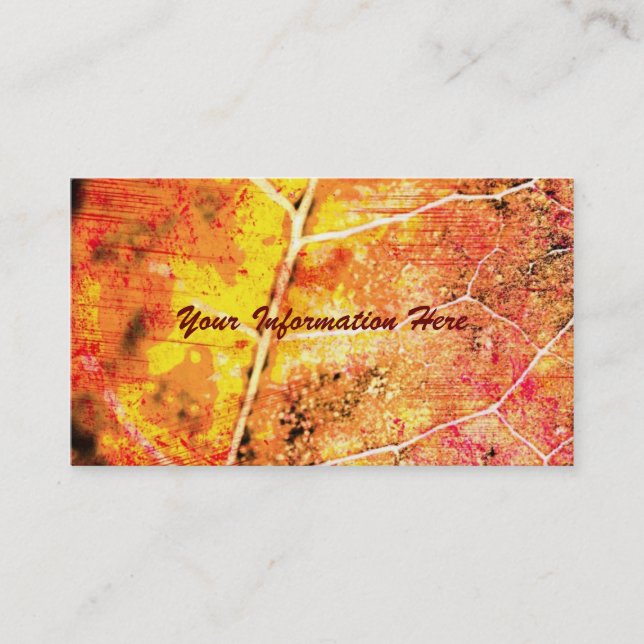 Cartes de visite grunge Feuille d'érable rouge (Devant)