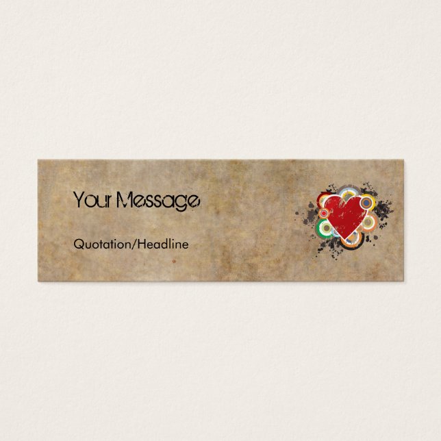 Cartes De Visite Grunge Heart avec anneaux (Devant)