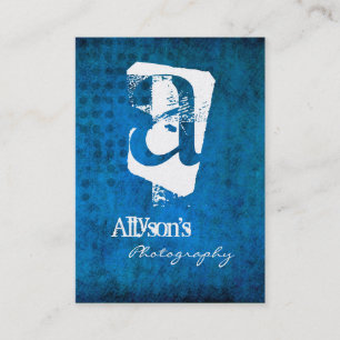 Cartes de visite grunges bleus de monogramme