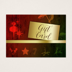 Cartes De Visite Grungy Vintage Gold certificat cadeau de Noël