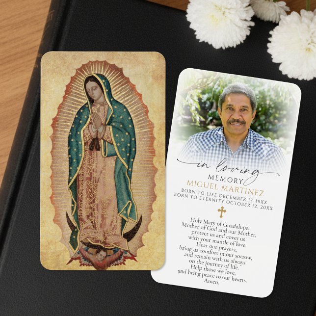Cartes De Visite Guadalupe Funeral Catholic Prayer Card (Créateur téléchargé)