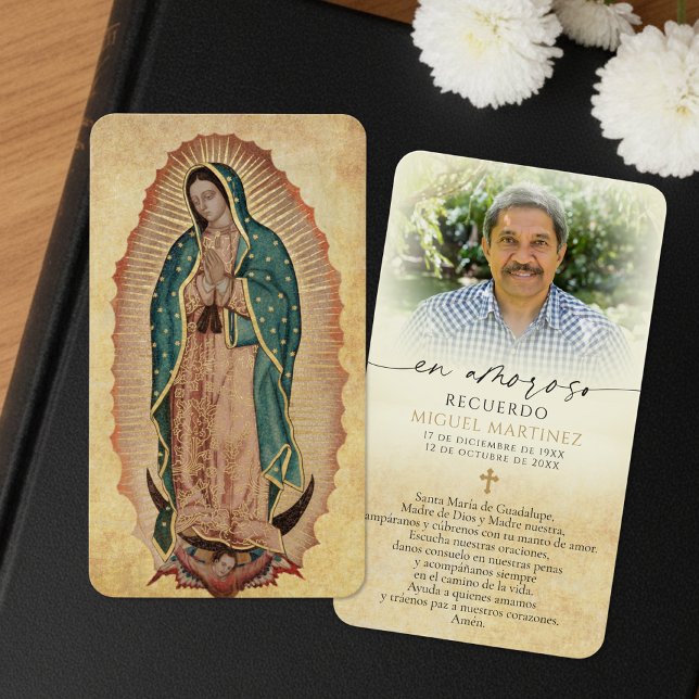 Cartes De Visite Guadalupe In Loving Memory Photo Prayer Card (Créateur téléchargé)