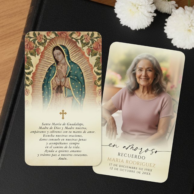 Cartes De Visite Guadalupe In Loving Memory Spanish Prayer Cards (Créateur téléchargé)